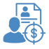 Create an icon what represent the word Account Based Selling dont use text whit the color 5182b8 and remove the backgorund