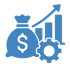 Create an icon which represents the text Savings and Growing Without Overhead dont use text whit the color 5182b8 and remove the backgorund
